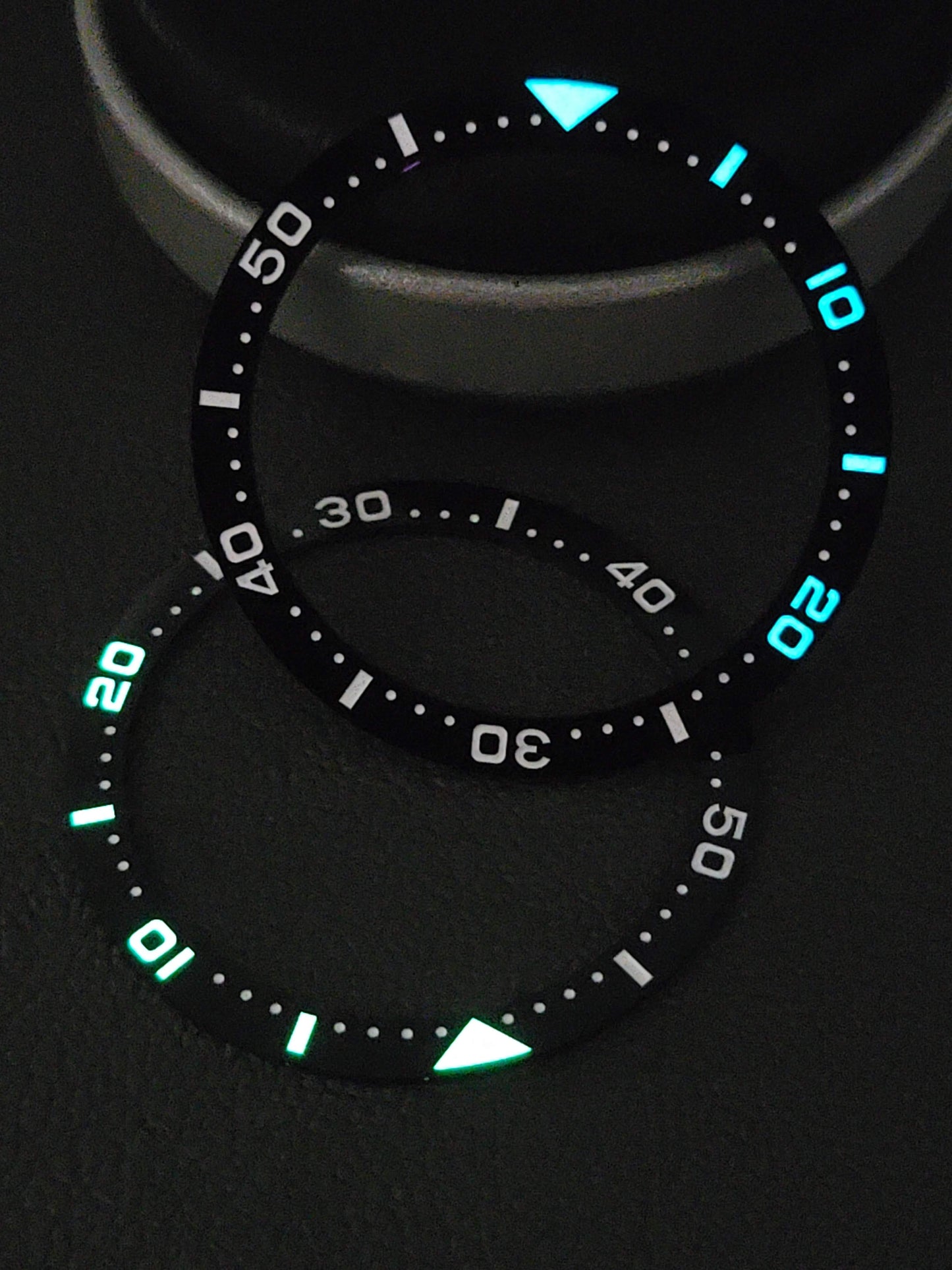 Bezel Insert SRP777 Turtle Ceramic BGW9 (MM300 style lume) / Flat / Black