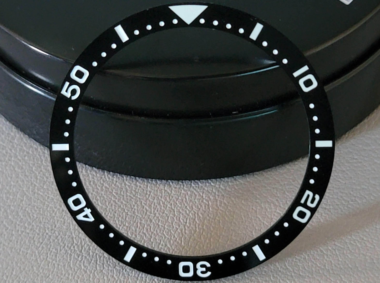 Bezel Insert SRP777 Turtle Ceramic BGW9 (MM300 style lume) / Flat / Black