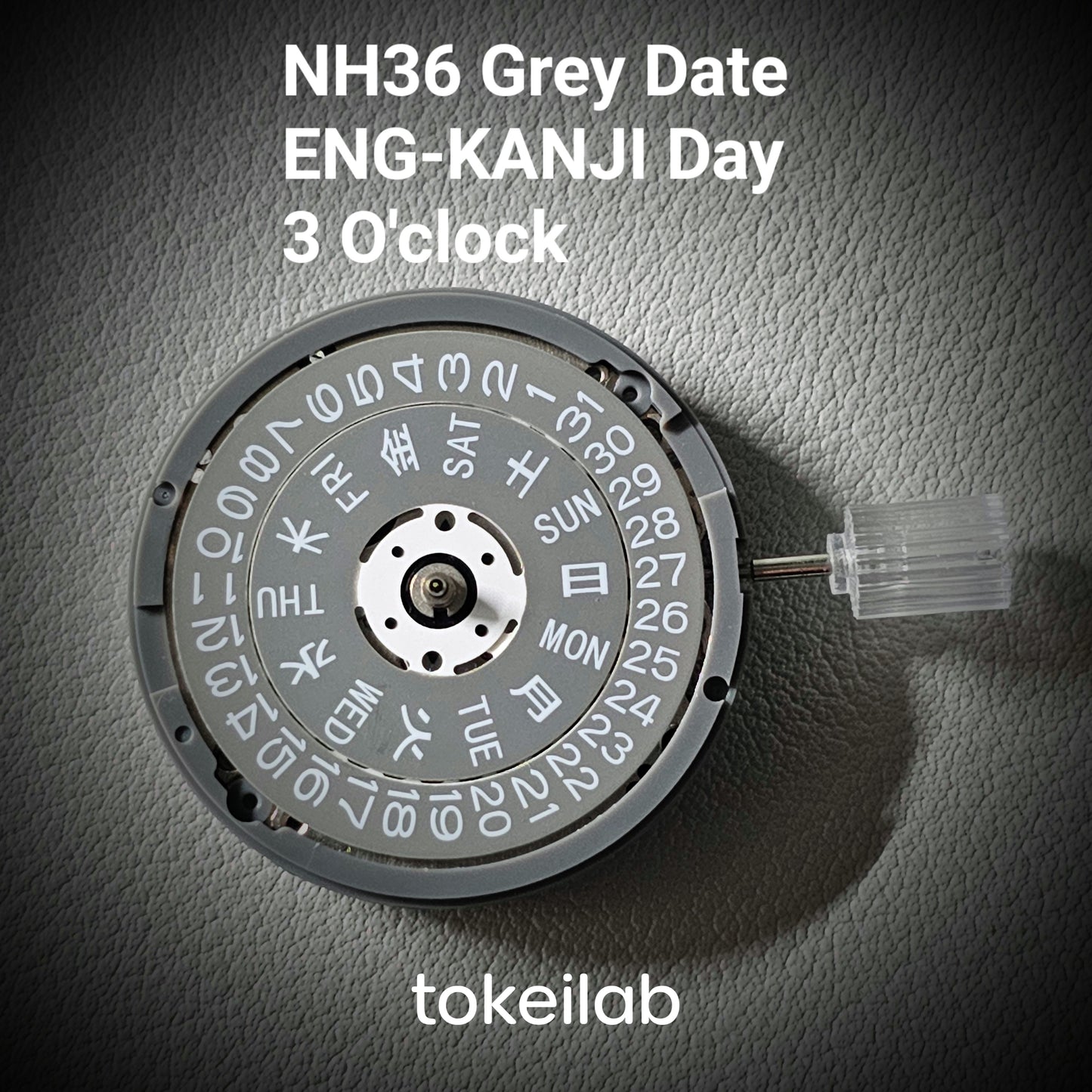 NH36 Movement / Grey Day & Date Disc / 3 o'clock crown position