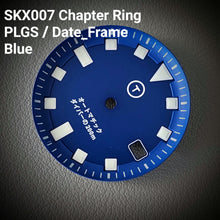 Load image into Gallery viewer, Chapter Ring SKX007 PLGS Style / Date Frame / Blue
