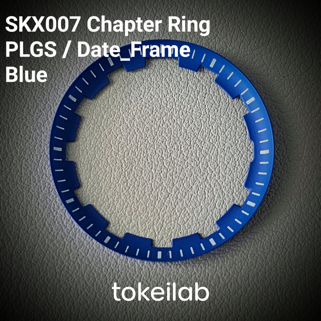 Chapter Ring SKX007 PLGS Style / Date Frame / Blue