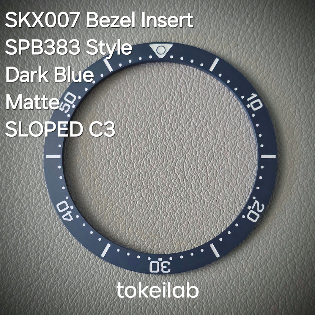 Bezel Insert SKX007 Ceramic C3 (SPB383 style) / Sloped / Dark Blue Matte