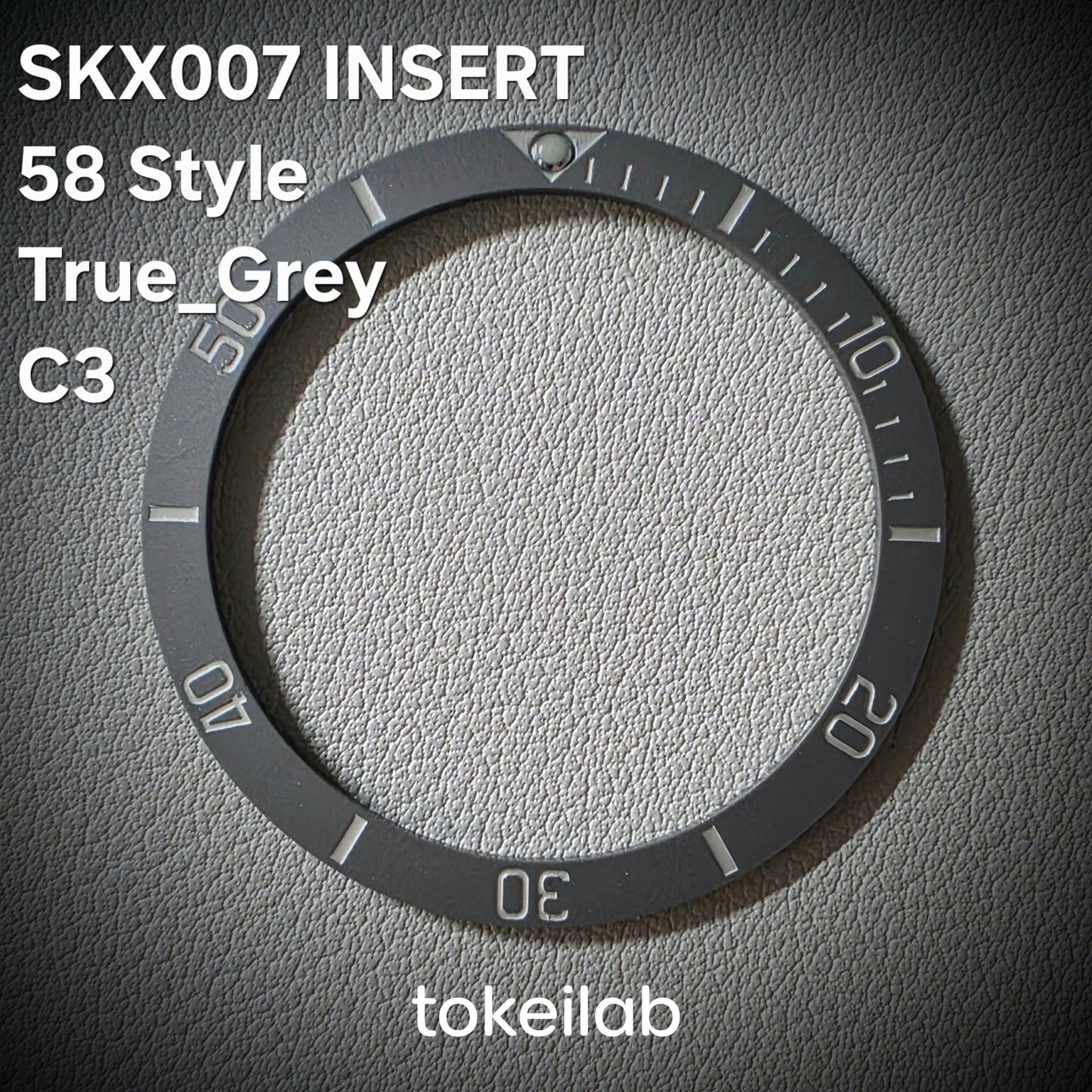 Bezel Insert SKX007 / 58 True_Grey Matte Ceramic Sloped C3