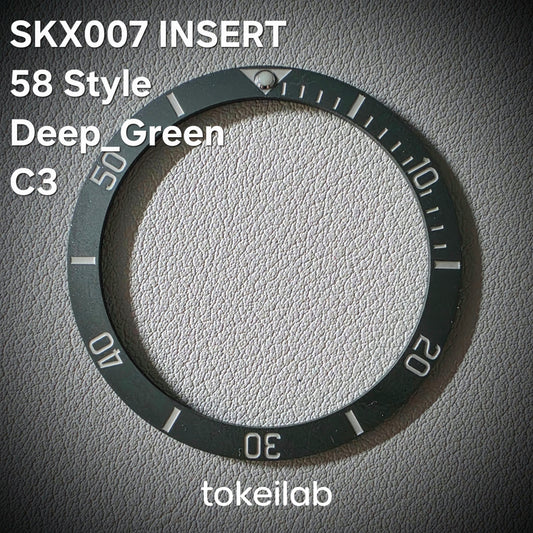 Bezel Insert SKX007 / 58 Deep_Green Matte Ceramic Sloped C3