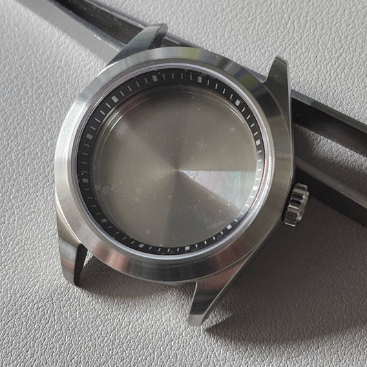 Case Exp 40mm Brushed + All Bundle + Jubilee Bands (Black Min Chapter Ring) / Flat Sapphire
