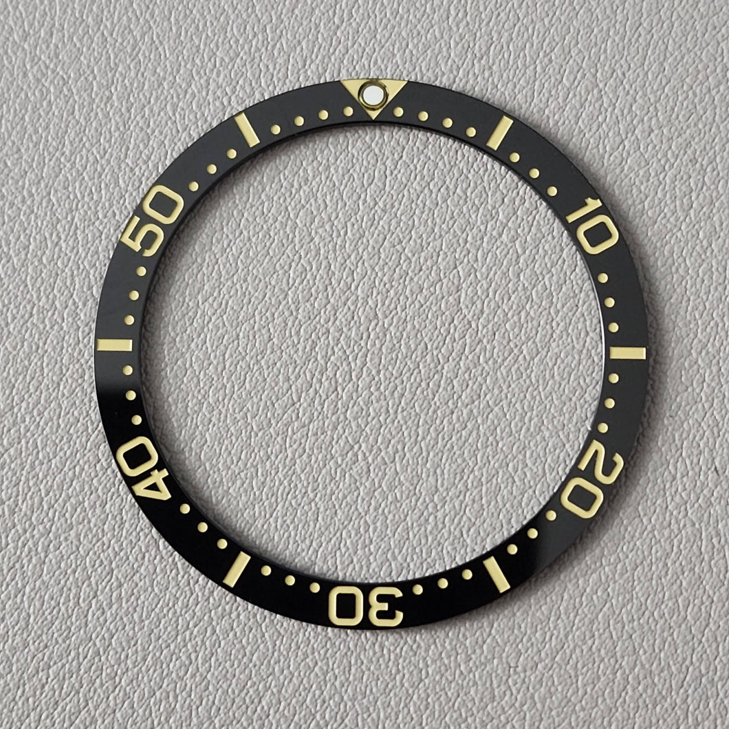 Bezel Insert SKX007 Ceramic C3 Low PIP / Flat / Black + Khaki fonts