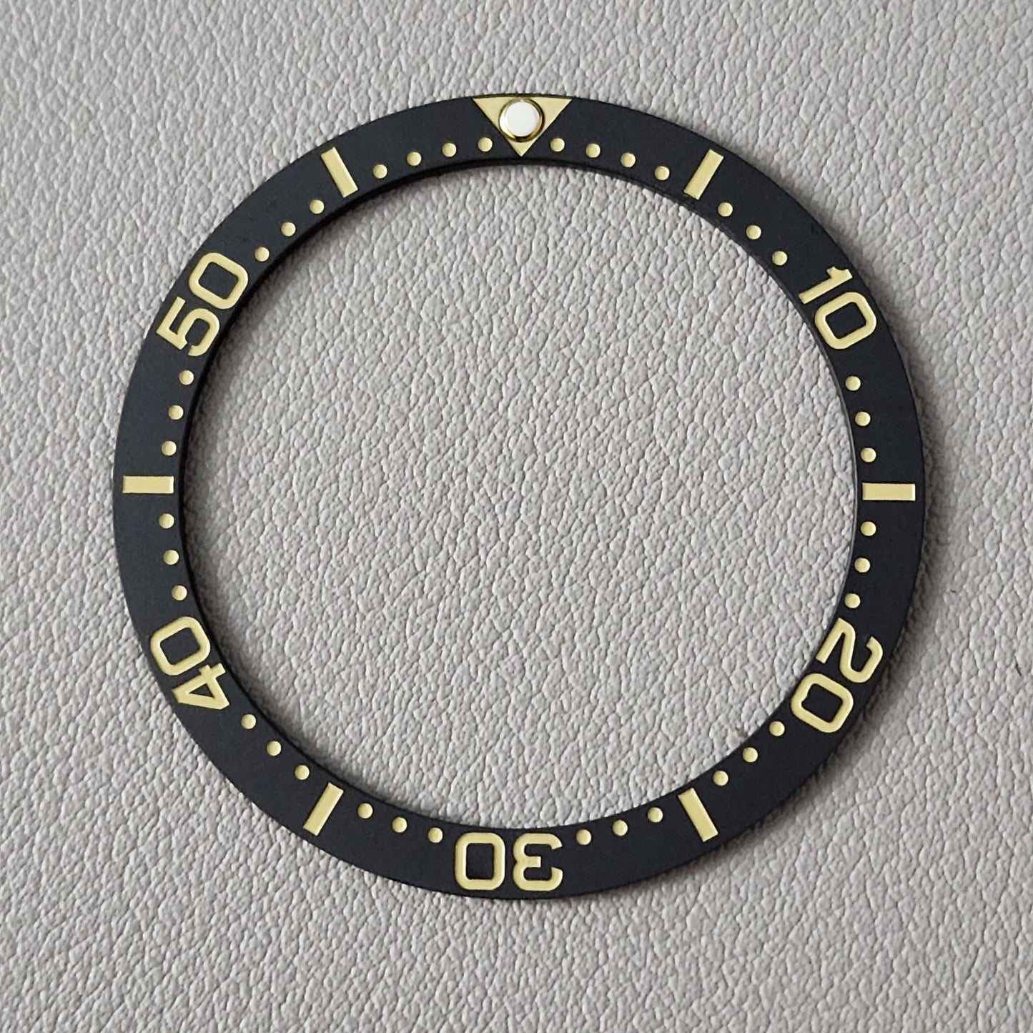 Bezel Insert SRP777 Turtle Ceramic C3 Low PIP / Flat / Black Matte + Khaki fonts