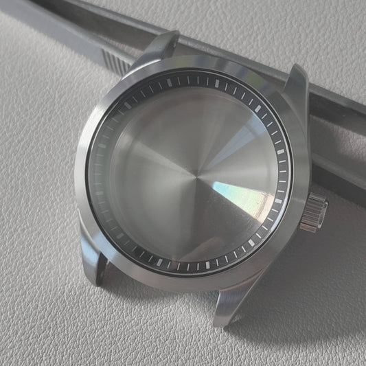 Case Exp 38mm Brushed + Slim Case back (Black Minute Chapter Ring)